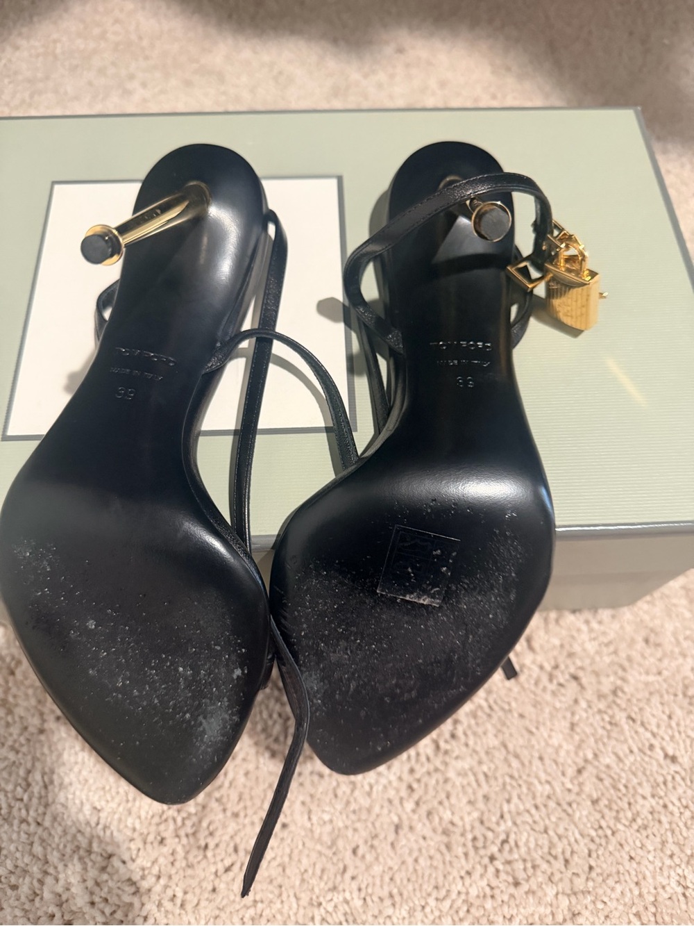 Tom Ford Black and Gold Heels worn once - Picture 2 of 4